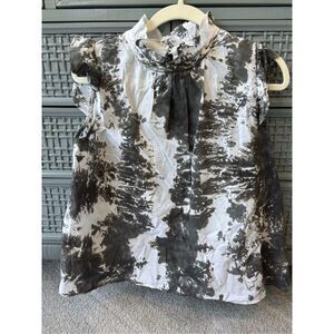 NWOT Stark X light cotton high ruffle sleeveless blouse, $114 Med